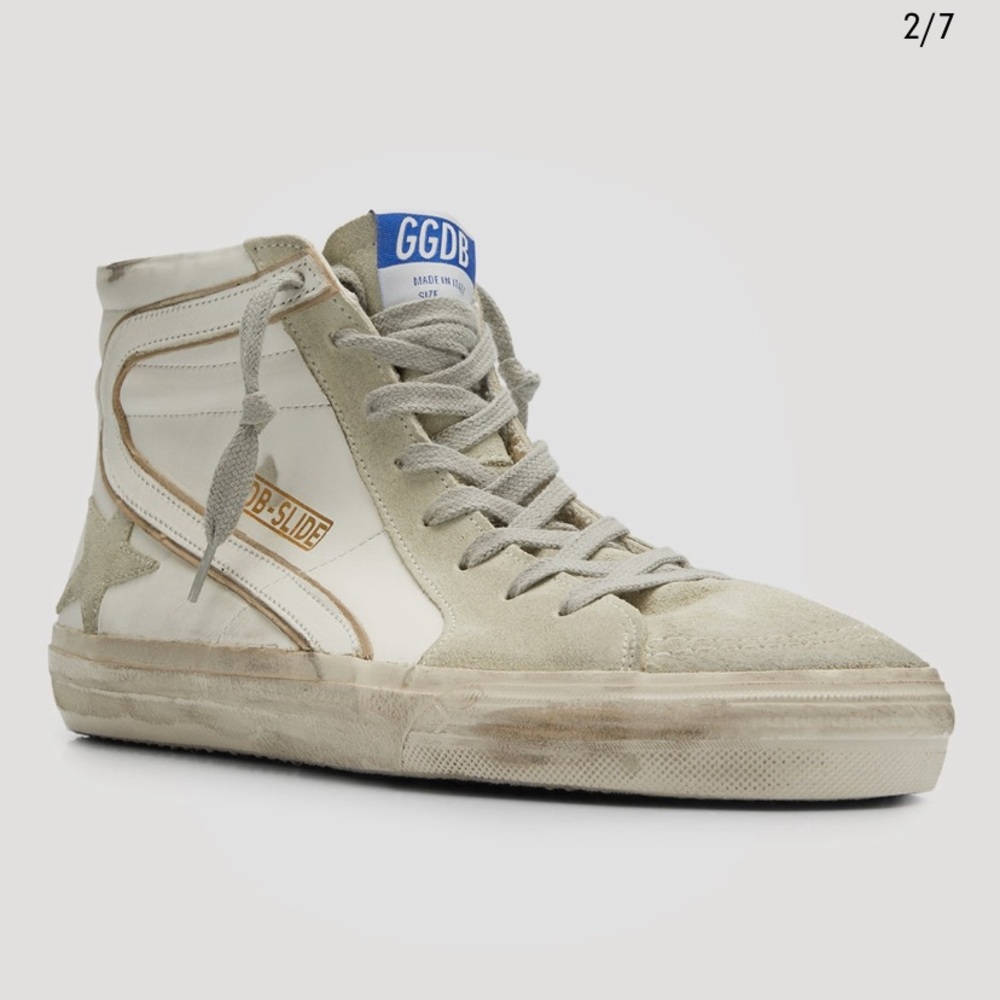 Golden Goose Slide Classic Sneaker High Top White New Auth 43 Men US 10
